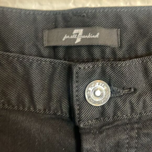 7 For All Mankind jeans Black Josephina Boyfriend Destroyed busted knee Jean 28 - Picture 5 of 9